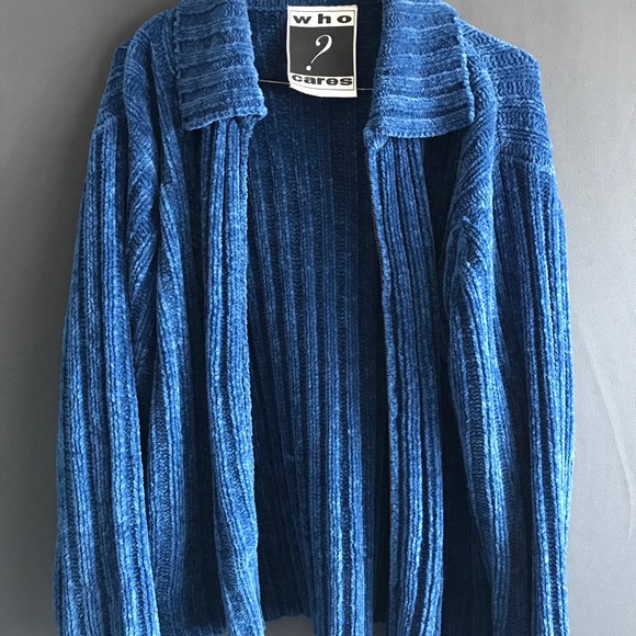 Who Cares Blue Sweater - Picture 6 of 9